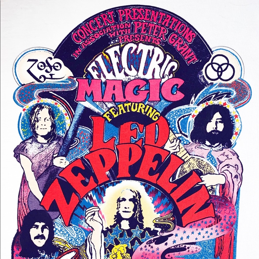 Led Zeppelin Electric Magic Music Graphic Band Tee - Picture 3 of 4